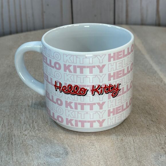 Hello Kitty Stackable Ceramic Mug Set of 4 with Metal Rack Sanrio NEW Cute - Picture 11 of 16